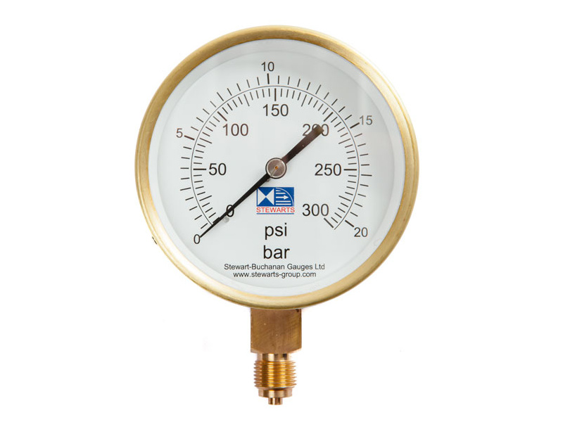 4" Dial Pressure Gauge 0-300 PSI/Bar 3/8" BSP Bottom Connection