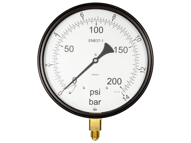 8" Dial Pressure Gauge 0-200 PSI/Bar 3/8" BSP Bottom Connection