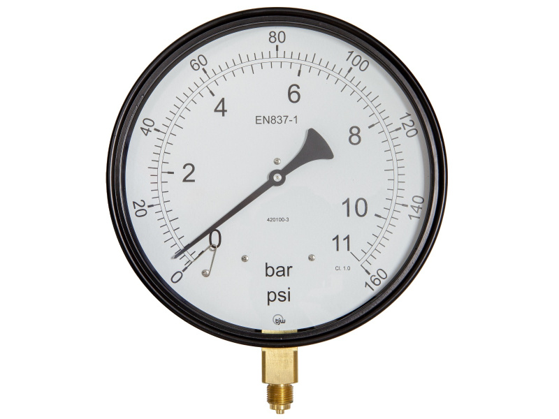 8" Dial Pressure Gauge 0-160 PSI/Bar 3/8"BSP Bottom Connection