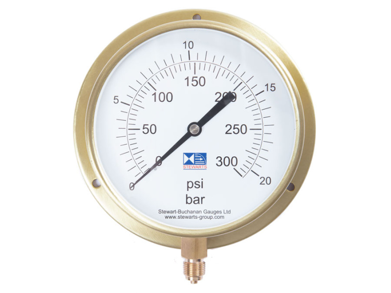 6" Dial Pressure Gauge 0-300 PSI/Bar 3/8"BSP Bottom Connection