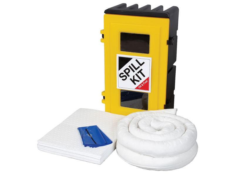 Oil & Fuel Spill Kit - Wall Cabinet - Absorbs 50L