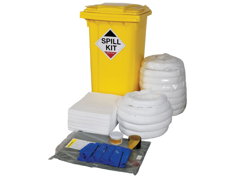 Oil & Fuel Spill Kit - Wheelie-bin - Absorbs 250L