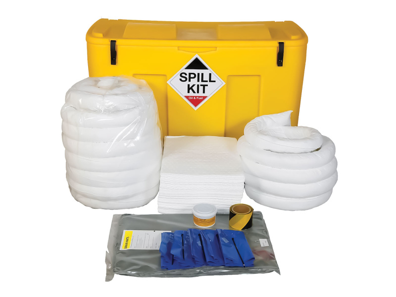 Oil & Fuel Spill Kit - Mobile Locker - Absorbs 250L