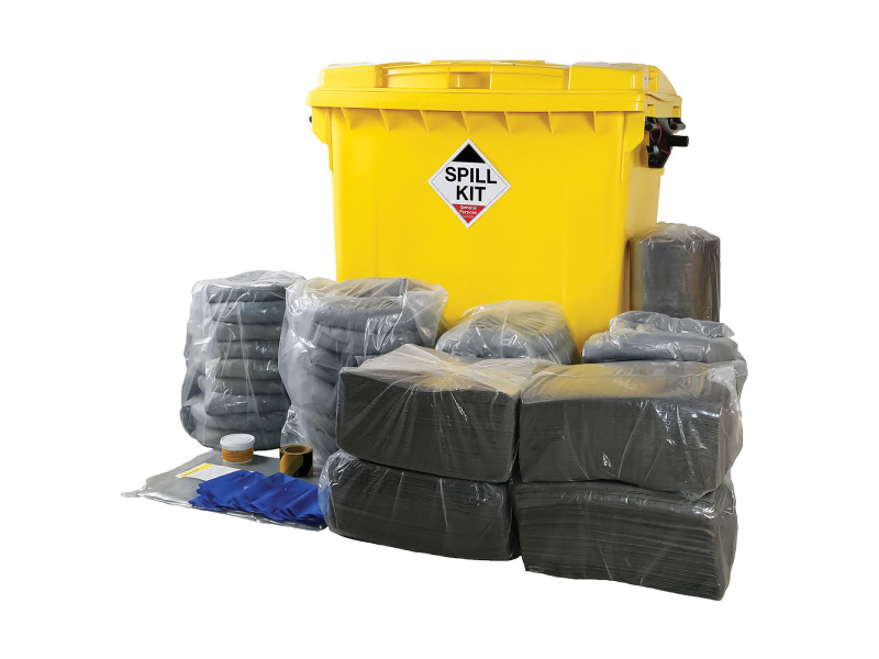 General Purpose Spill Kit - Wheeled Bin - Absorbs 800L