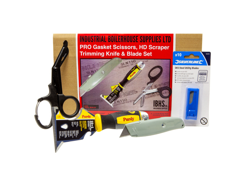 PRO Gasket Scissors, HD Scraper, Trimming Knife & Blade Set