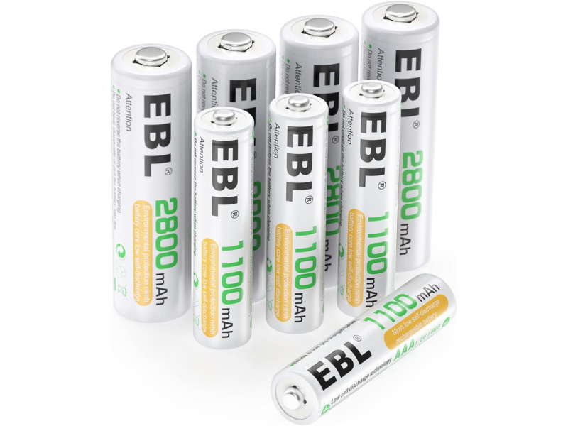 EBL Rechargeable 4x AA, 4x AAA Battery Set