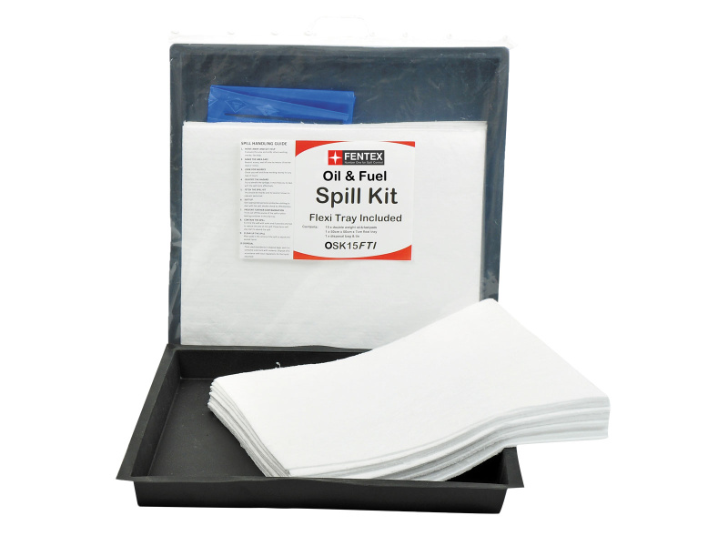 15L Oil Spill Kit c/w 52cm x 52cm Flexi Tray