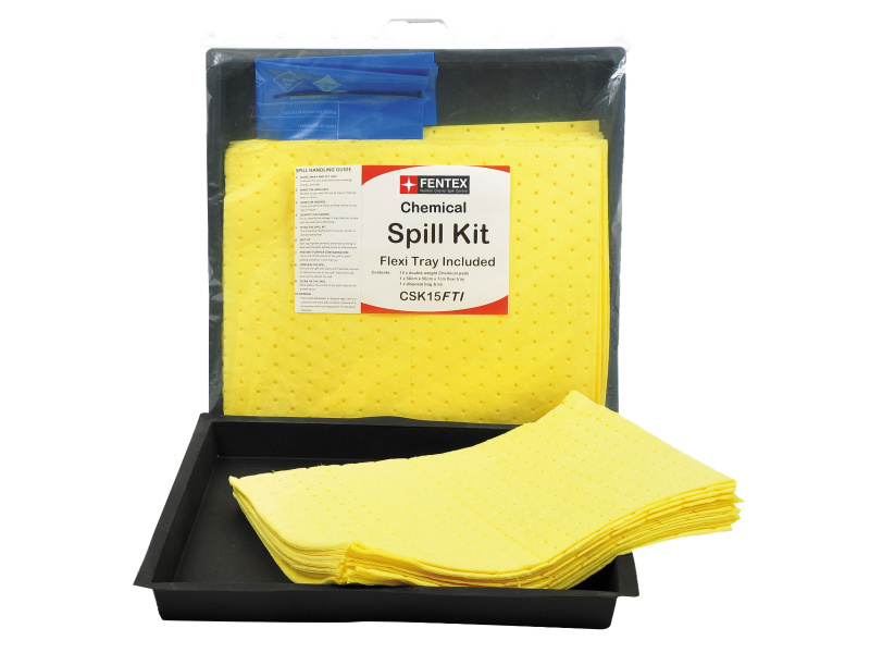 15L Chemical Spill Kit c/w 52cm x 52cm Flexi Tray