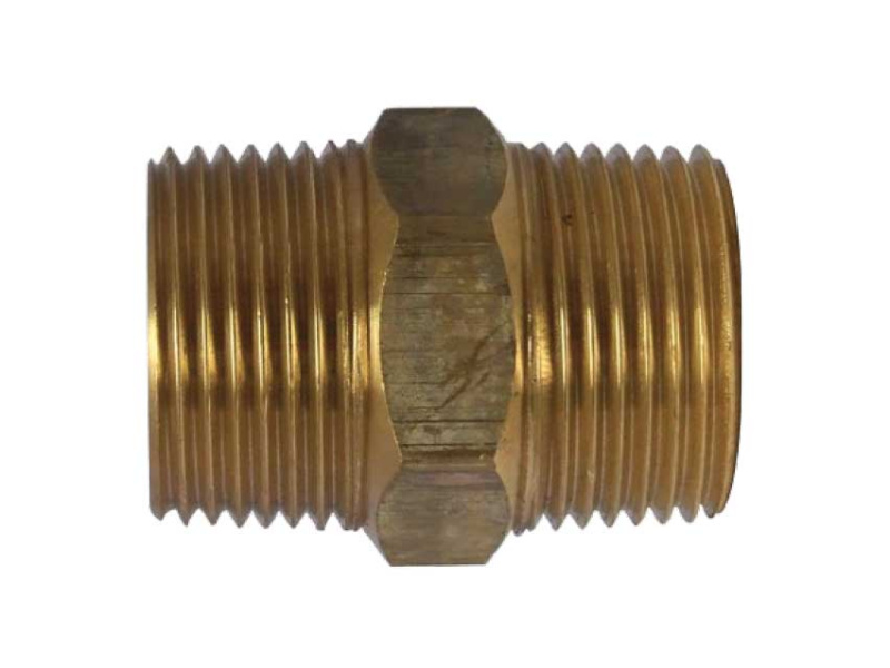 1 1/4" BSPT Bronze Hex Nipple