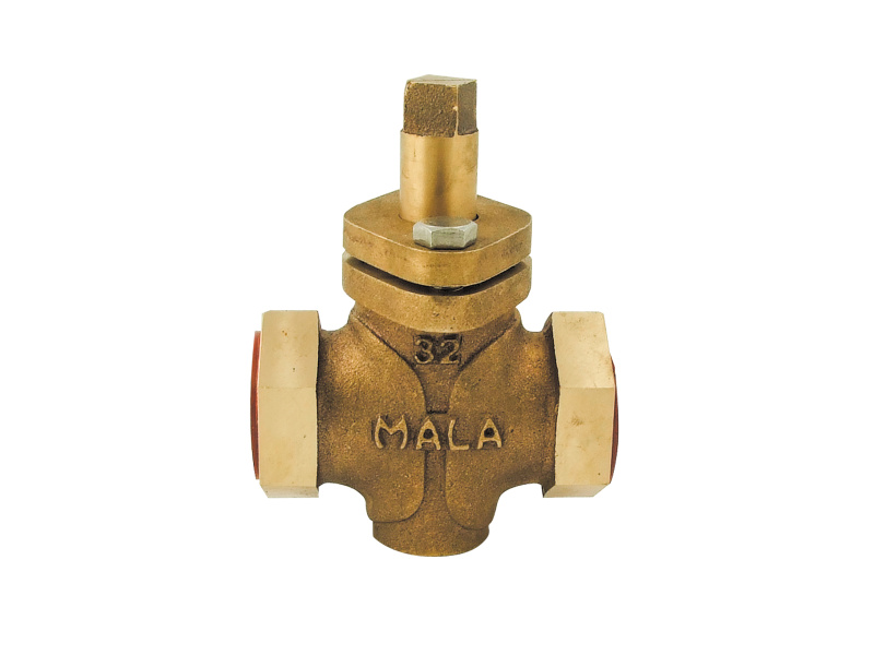 1 1/4" BSP 2 Way Gland Packed Bronze Plug Valve