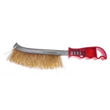 Brass Plated Steel Hand Brush (Red Handle)