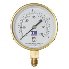 4" Dial Pressure Gauge 0-60 PSI/Bar 3/8" BSP Bottom Connection