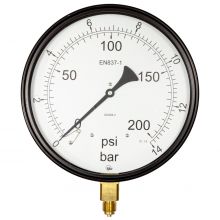 8" Dial Pressure Gauge 0-200 PSI/Bar 3/8" BSP Bottom Connection