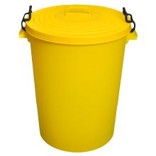 Empty Plastic Drum and Lid (Yellow) - 100 Litre