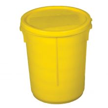 Empty Plastic Drum and Lid (Yellow) - 35 Litre