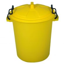 Empty Plastic Drum and Lid (Yellow) - 80 Litre
