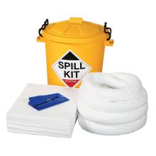 Oil & Fuel Spill Kit - Plastic Drum - Absorbs 65L