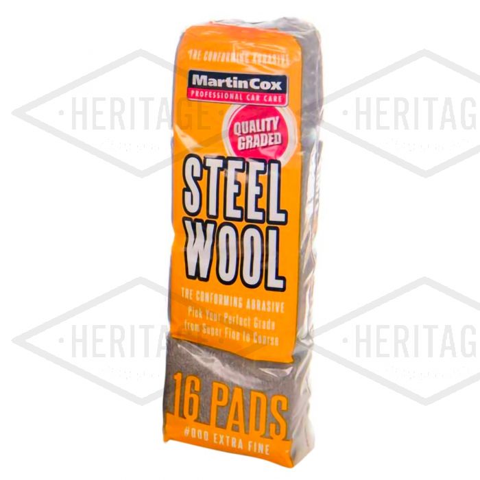 Steel Wool #0000 Super Fine Grade Pack of 16 Pads