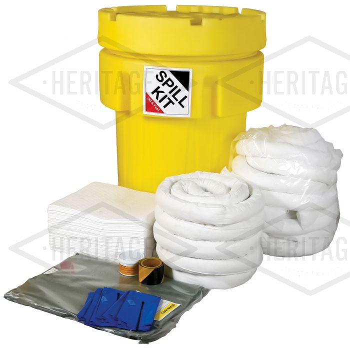 Oil & Fuel Spill Kit - Overpack Drum - Absorbs 250L