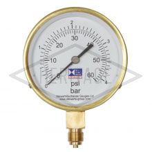4" Dial Pressure Gauge 0-60 PSI/Bar 3/8" BSP Bottom Connection