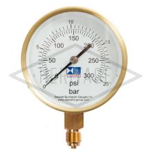 4" Dial Pressure Gauge 0-300 PSI/Bar 3/8" BSP Bottom Connection