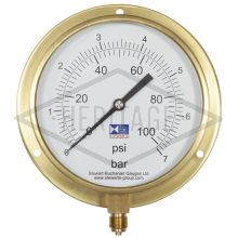 6" Dial Pressure Gauge 0-100 PSI/Bar 3/8"BSP Bottom Connection