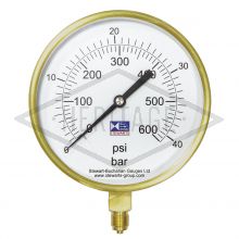 6" Dial Pressure Gauge 0-600 PSI/Bar 3/8" BSP Bottom Connection