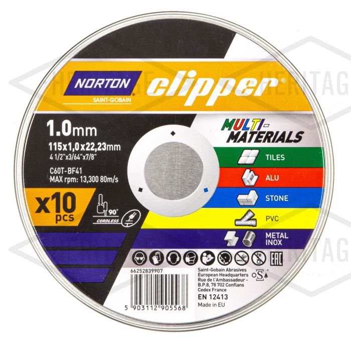 Clipper Multi-Purpose Cutting Disc 115mm - Pack of 10