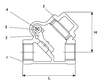 Swing Check Valve Line Drawing