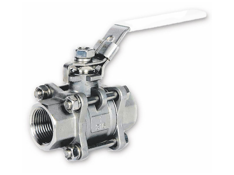 1" BSPT S/Steel 3PC Ball Valve F/F Ends
